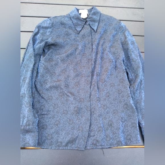 Vintage Steilmann Blue & Black Blouse, 1980s, Designed in Germany, Size … - Picture 2 of 10